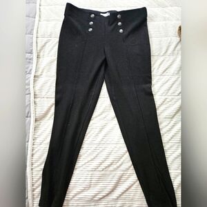 89+Madison Black Button-Detail Pants. Leggings Size Large